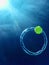 Tennis Summer Concept, Tennis Ball Underwater View Bubble ring, SummerÂ Tennis Camp